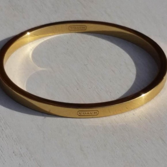Coach Gold Tone Bangle Unisex Bracelet in Excellent Condition - Picture 1 of 9